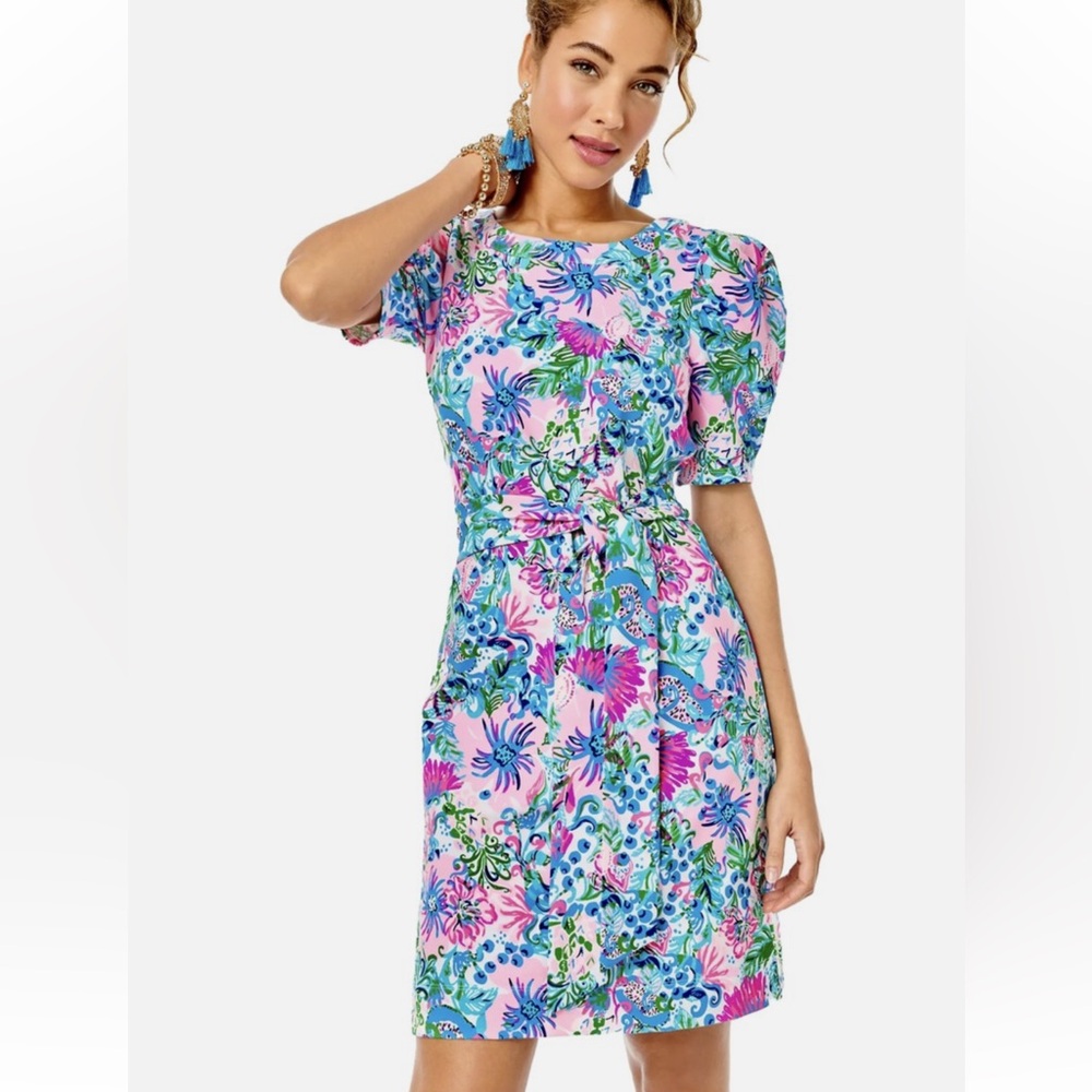 NWT Lilly Pulitzer Harriet Mandevilla Baby Paradise Petals Terry Dress Size S